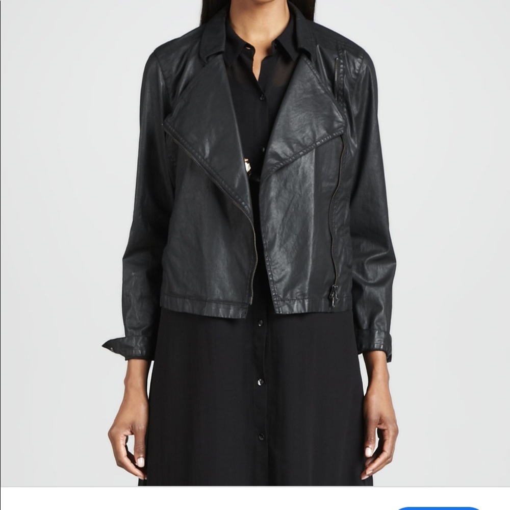 Vince Rib Panel Leather Jacket size L
